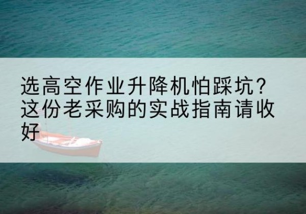 新昌高空作业升降机厂家推荐-选高空作业升降机怕踩坑？这份老采购的实战指南请收好