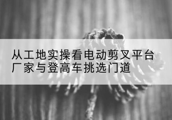新昌电动剪叉升降平台厂家-从工地实操看电动剪叉平台厂家与登高车挑选门道